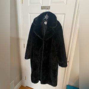 Full length faux fur coat - jet black - Jakke